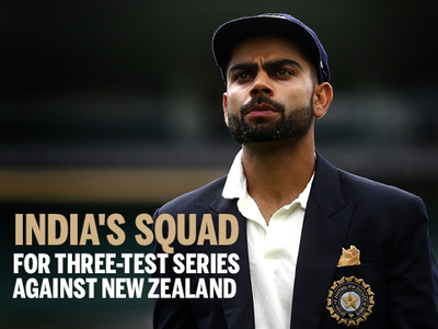 India's squad for three-Test series against New Zealand