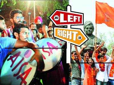 Campus elections drama: DU - flashy, muscle power, student issues.JNU- hype, ideology, national issues