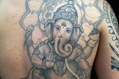 Dotwork Ganesha Tattoo on Tricep  Ace Tattooz