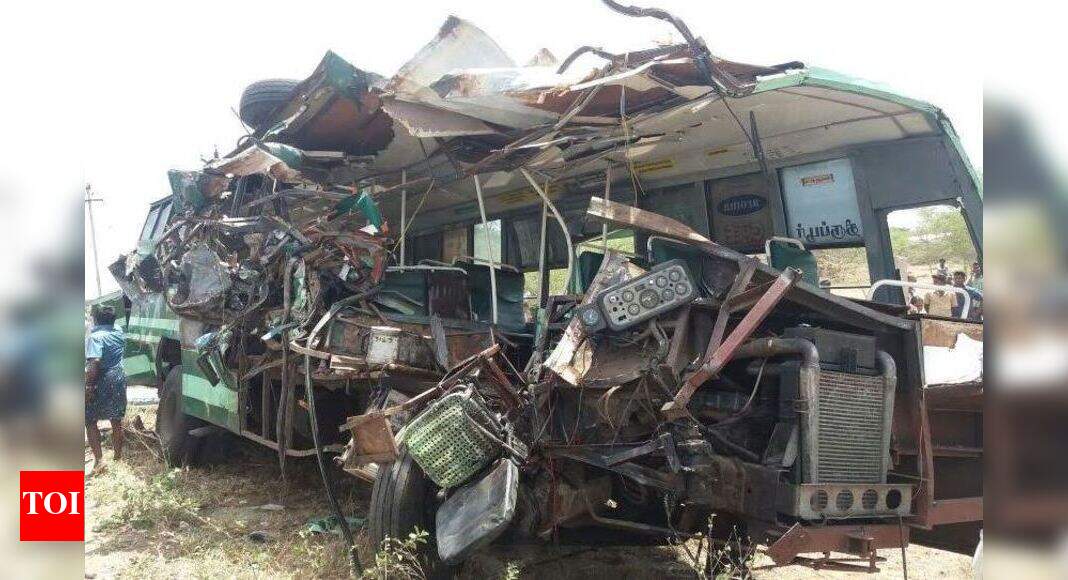 Five killed as bus collides with truck in Tamil Nadu | Chennai News ...