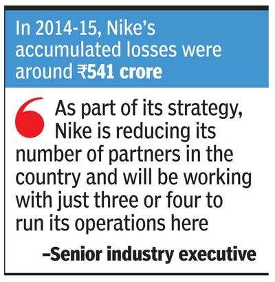 Nike shuts 35% stores in India to cut losses
