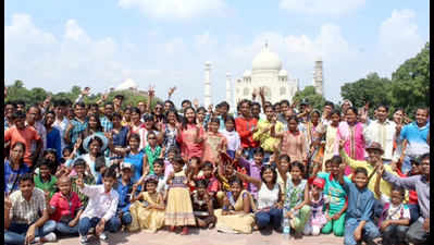 Children who beat cancer bring message of hope during Taj Mahal visit