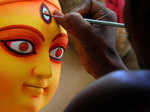Artisans give final touches to Durga idols