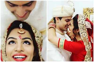 Shikha Singh's candid moments with husband from their wedding, see pics