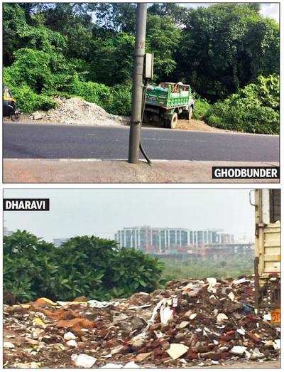 Debris dump, from dharavi to dahisar