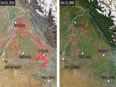 Crop fires already on in Punjab & Haryana, satellite pictures show