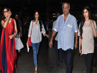 Spotted: Sridevi amps up the style quotient with daughters Jhanvi and Khushi