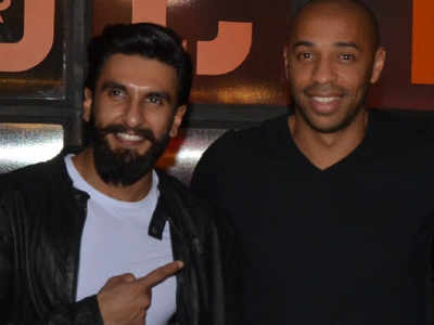 Ranveer Singh has his fan moment with footballer Thierry Henry