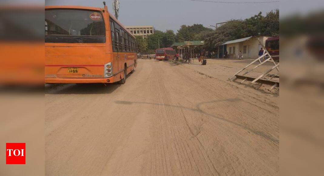 Dust lane at Nehru Place bus terminal Times of India