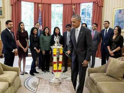 Obama celebrates Diwali, lights first-ever diya in Oval Office