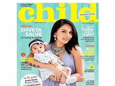 Shveta Salve and her little munchkin Arya look adorable together on the cover of a magazine