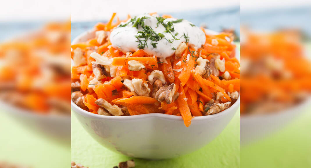 Carrot and Walnut Salad Recipe: How to Make Carrot and Walnut Salad Recipe | Homemade Carrot and Wal