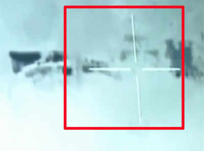 Thermal camera image showing BSF destroying Pakistan ranger posts