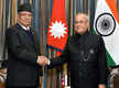 
President Mukherjee meets PM Pushpa Kamal Dahal in Kathmandu

