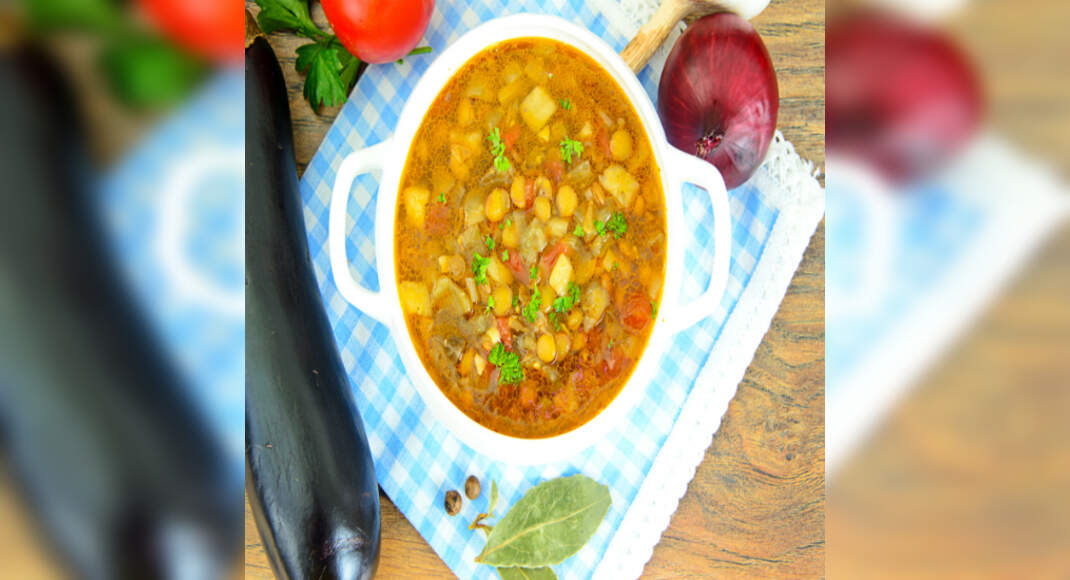 Roasted Eggplant Soup Recipe: How to Make Roasted Eggplant Soup Recipe | Homemade Roasted Eggplant S