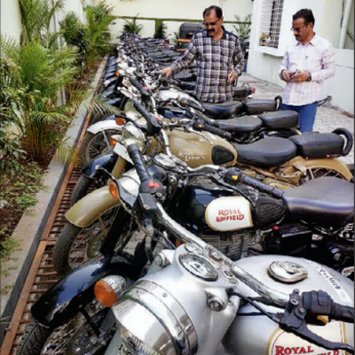 recovered police thieves arrest motorcycles bike checks stolen dilip motorcycle his