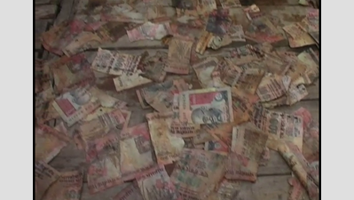 Pieces of Rs 1000 notes found floating on Ganga in Mirzapur