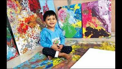 Toddler’s abstracts find prime place at gallery