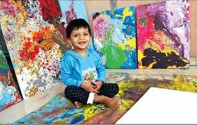 Toddler’s abstracts find prime place at gallery