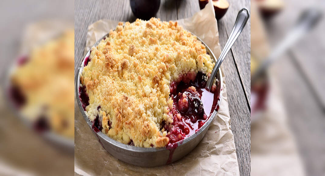 Plum and Amaretto Crumble recipe by Pankaj Bhadouria on Times Food