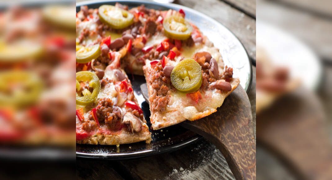 Mexican Pizza Recipe: How to Make Mexican Pizza Recipe | Homemade Mexican Pizza Recipe