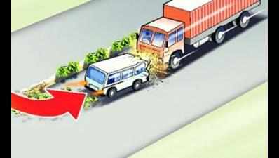 Three mowed down by reckless truck