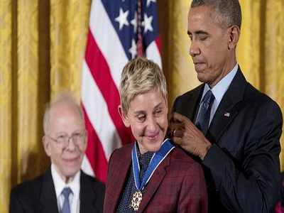 Ellen DeGeneres gets teary-eyed after being rewarded the Medal of ...