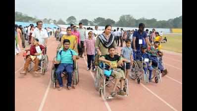 Disabled children show their skills in sports, cultural events