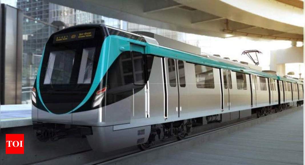 Noida Metro: Noida Metro unveils first look of Aqua line trains - Noida News - Times of India