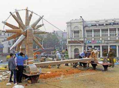 26-ft-long charkha in the heart of Delhi to spin tales of glory