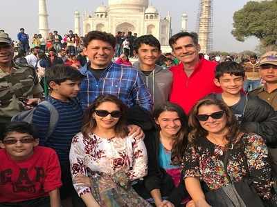 Madhuri Dixit Nene visits Taj Mahal with family