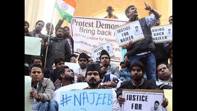 AMU students' Union protests for JNU student Najeeb in Lucknow