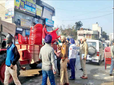 Cops act after chairs for Shiromani Akali Dal candidate's event block road in Faridkot town