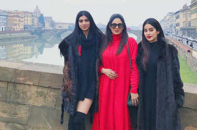 Pics: Sridevi and her daughters Jhanvi and Khushi keep it stylish during their Italy vacation