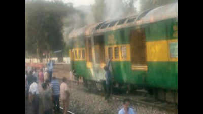 Power car of train catches fire, driver averts tragedy