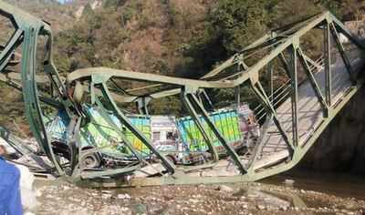 Metal bridge collapses in Pithoragarh, two dead