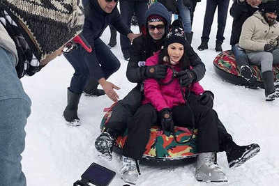 Pics: Sunny Leone chills with husband in snow-kissed Kashmir