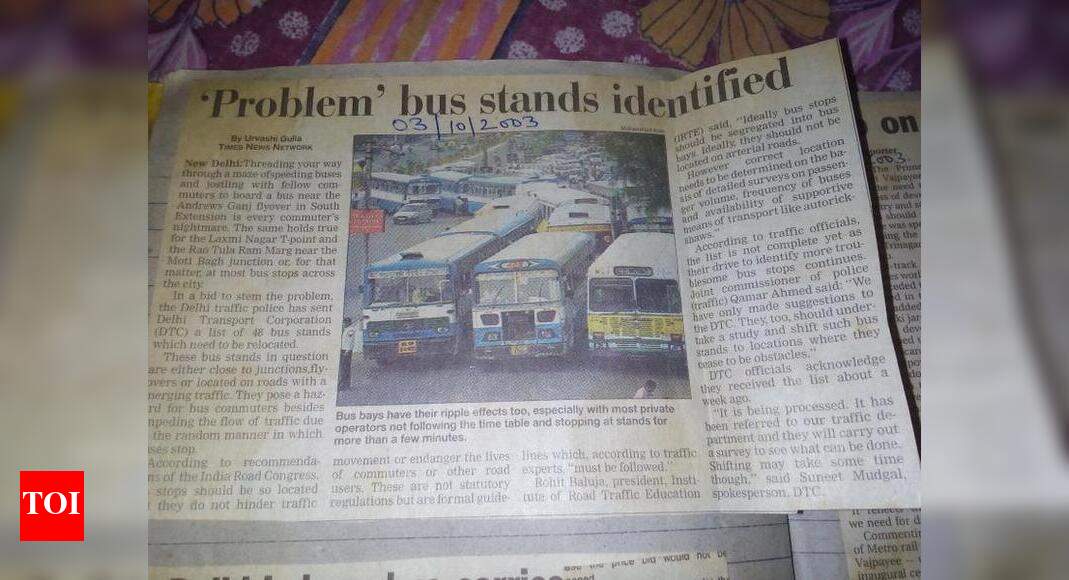 Problem bus stops identified but not rectified - Times of India