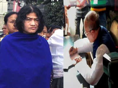 Irom Sharmila, Ibobi Singh file nominations for Manipur polls