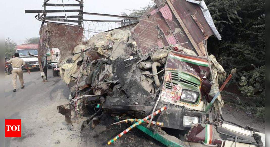 Three killed as trailer truck collide Rajkot News 