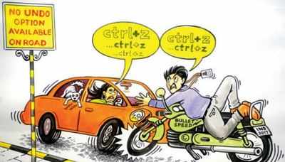 Cartoonists spread road-safety message | Bengaluru News - Times of India