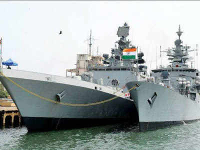 INS Betwa, which had tipped over, is back on even keel