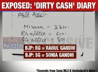 Rs 600 crore payoffs? Diary seized from Congress MLC stirs row