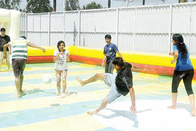 wet slip and slide soccer