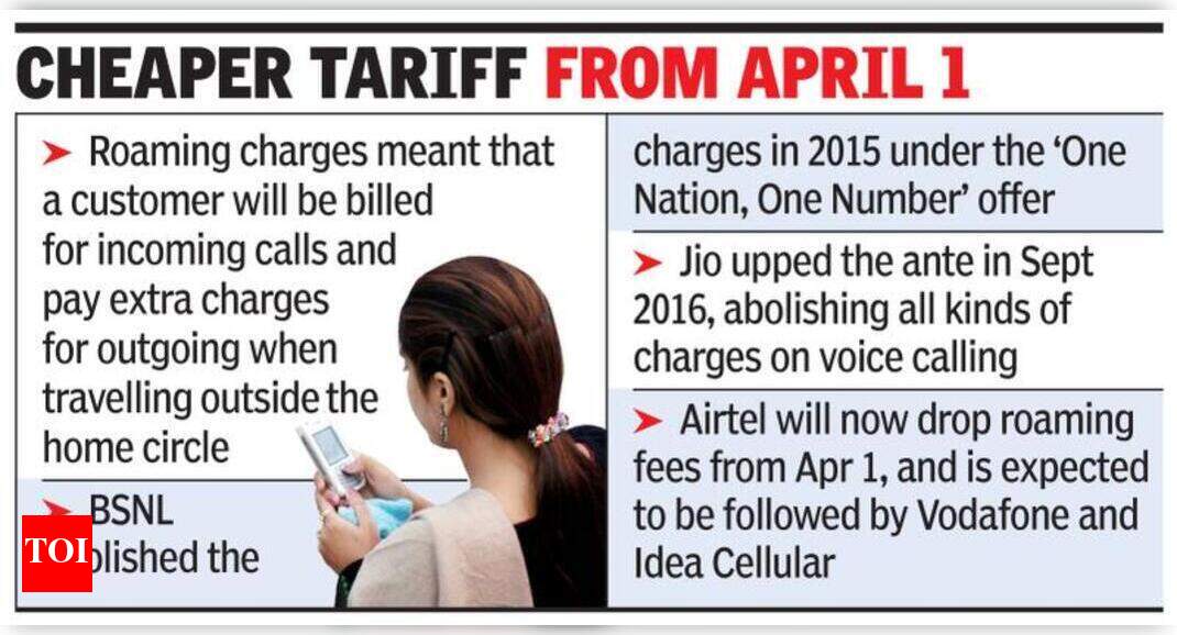 Airtel scraps roaming charges on calls, data Times of India