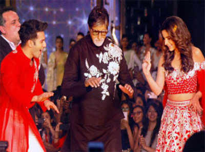 Amitabh Bachchan, Varun Dhawan, Alia Bhatt glam up the ramp for designer friends