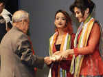Taapsee felicitated by President