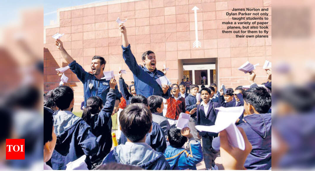 Jaipur students add wings to their imagination through paper planes at