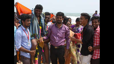 Hand and legs tied, student swims 5 km in Bay of Bengal
