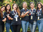 Miss Indias strike a pose during the Nexa P1 Powerboat race